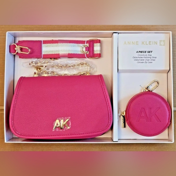NWT Anne Klein Hibiscus Pink Crossbody - Picture 1 of 6